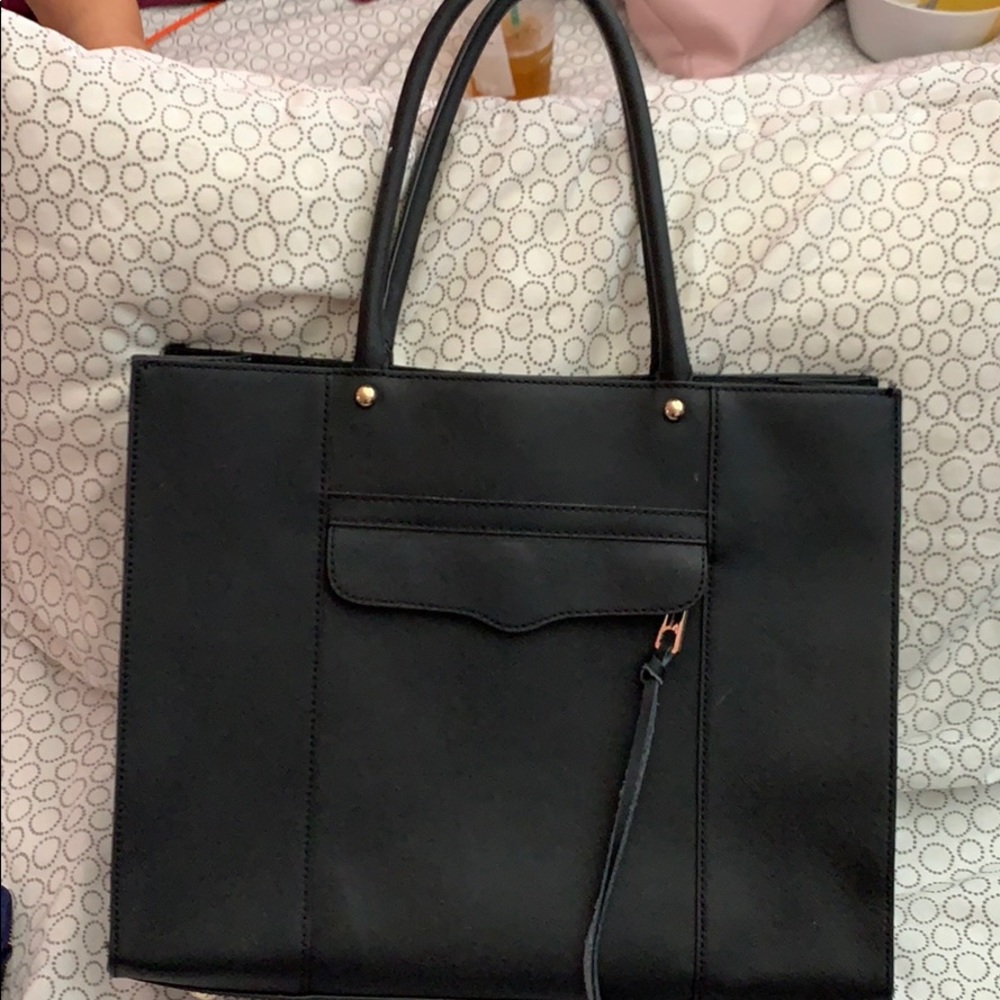 Rebecca Minkoff Black MOB tote bag.